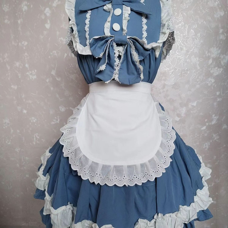 Home Cooking Service - Damen Halb-Latzschürze für Küche, Kurze Lolita-Dienstmädchen-Schürze,