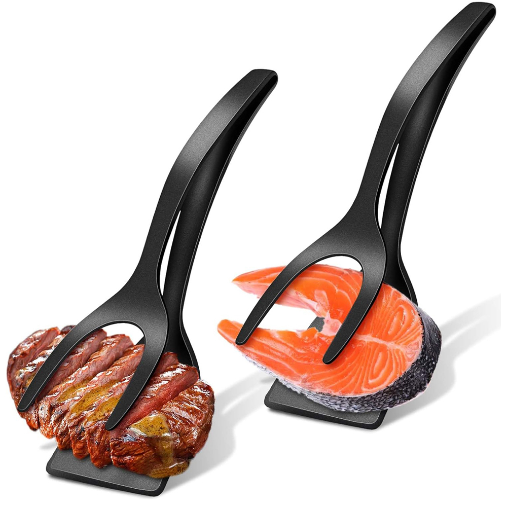 Home Cooking Services - 2-in-1-Griff, Flip-Spatel, Klemme, Ei, Pfannkuchen, Fisch,