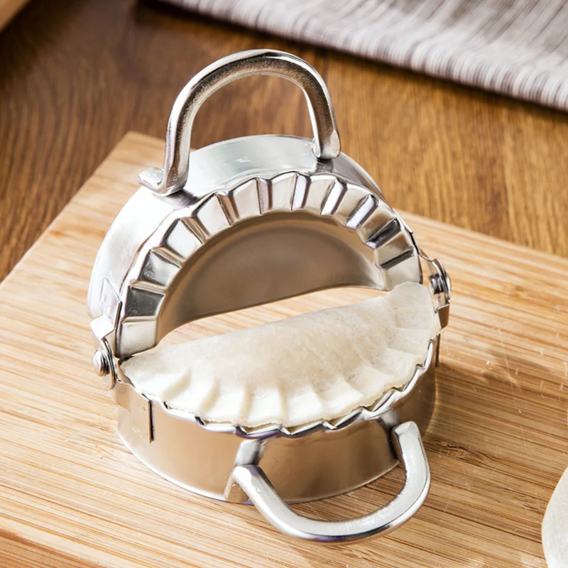 Gyoza Dumpling Maker - Teigtaschenformer aus Edelstahl, Teigtaschenform, Empanadas-Ravioli-Former, Metall-Teigtaschenpresse,